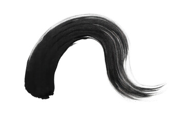 Poster - Black brush stroke arching dynamically, transparent backdrop revealing graphic design element with creative potential