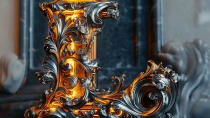 Aufkleber - A gold and silver clock sits atop a table, providing a touch of elegance to any room