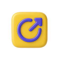 Poster - 3D Glossy Yellow and Purple Upload Icon on Transparent Background