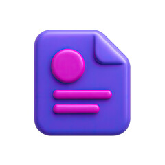 Poster - 3D Render of a Purple and Pink Document Icon