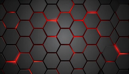 Aufkleber - Abstract Hexagon pattern with red glow.