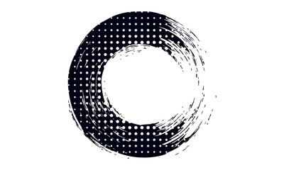 Poster - Round brush stroke vector. Painted circle collection. Grunge text box or textured background. modern illustration