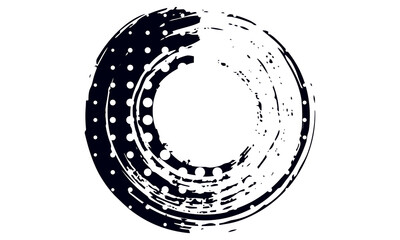 Poster - Round brush stroke vector. Painted circles collection. Grunge text box. Modern illustration, eps 10.