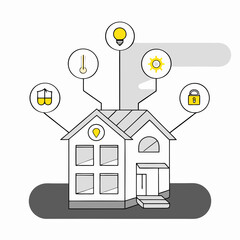 Fototapete -  Futuristic Smart Home Interface Icon