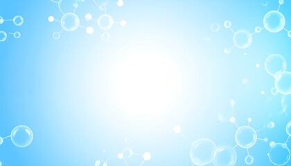 Aufkleber - Molecular structure on blue gradient background.