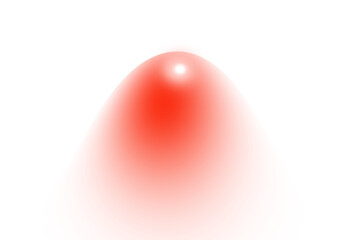 Wall Mural - Glossy red gradient spot with soft white highlight and smooth radial blur on white background, perfect for lighting effects, abstract art, web graphics, and modern digital design projects.