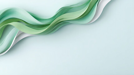 Aufkleber - Flowing gradient green curve ribbons background 3d rendering.