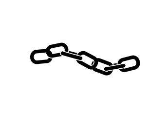 Aufkleber - A simple black chain with four links isolated on a white background in a minimalist style design