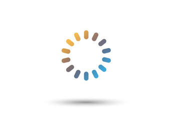 Aufkleber - Circular loading icon with gradient colors on white background and a subtle shadow effect below