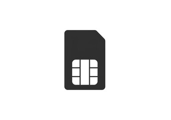 Aufkleber - A simple black sim card icon with white background showing the chip connector design clearly visible