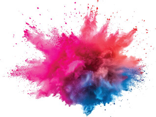 Aufkleber - Colorful powder exploding on transparent background. Explosive burst of multicolored powder spreading in all directions on a white background,