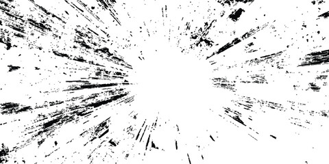 Poster - Abstract explosion, radial burst of Ink splatter effect isolated on white background. Dynamic charcoal burst explosion, isolated on transparent background.
