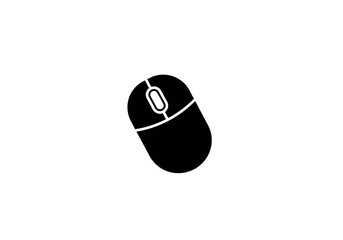 Poster - A simple black and white illustration of a computer mouse on a plain white background design element