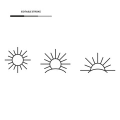 Poster - Sunrise And Sunset Icon Vector Design.