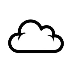 Poster - A simple black outline of a cloud with a flat bottom isolated on a white background in vector format