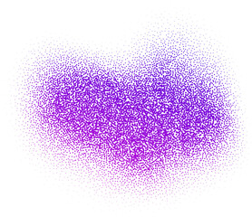 Poster - Dotted noisy shape. Diffuse colored abstract stipple wavy spot. Fluid textured neon spot. Grunge brushstroke