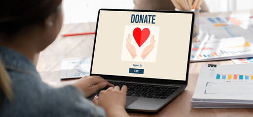 Poster - Online donation platform offer brisk money sending system for people to transfer on the internet