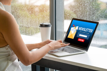 Poster - newsletter signup page on computer for customer to subscribe snugly newsletter update information to