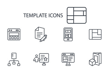 Fototapete - template icon set.vector.Editable stroke.linear style sign for use web design,logo.Symbol illustration.