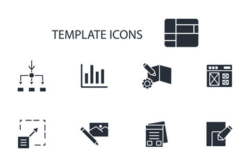 Fototapete - template icon set.vector.Editable stroke.linear style sign for use web design,logo.Symbol illustration.