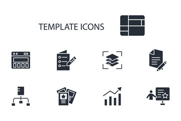 Fototapete - template icon set.vector.Editable stroke.linear style sign for use web design,logo.Symbol illustration.