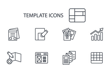 Fototapete - template icon set.vector.Editable stroke.linear style sign for use web design,logo.Symbol illustration.