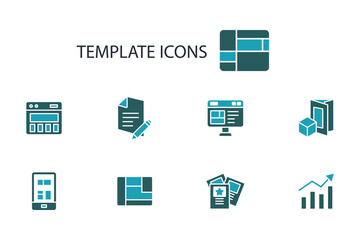 Fototapete - template icon set.vector.Editable stroke.linear style sign for use web design,logo.Symbol illustration.