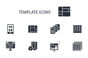 Fototapete - template icon set.vector.Editable stroke.linear style sign for use web design,logo.Symbol illustration.