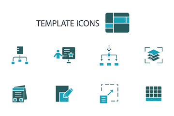 Fototapete - template icon set.vector.Editable stroke.linear style sign for use web design,logo.Symbol illustration.