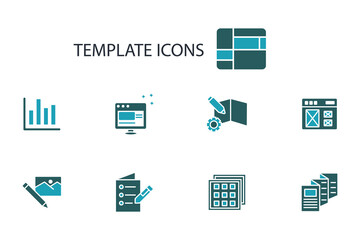 Fototapete - template icon set.vector.Editable stroke.linear style sign for use web design,logo.Symbol illustration.