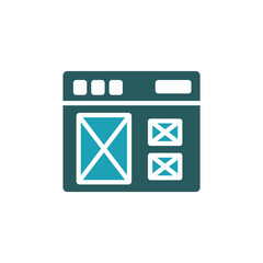 Fototapete - wireframe icon. vector.Editable stroke.linear style sign for use web design,logo.Symbol illustration.