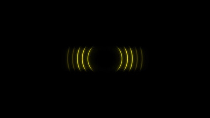 Poster - Abstract Yellow Glowing Arcs on Black Background Modern Minimalist and Futuristic Design Element This image