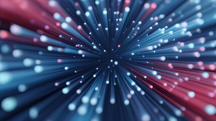 Fototapete - Abstract Light Rays Burst with Colorful Particles in Space Background