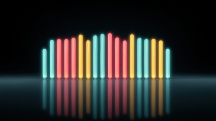 Poster - Abstract Neon Lights in Vibrant Colors on Dark Background