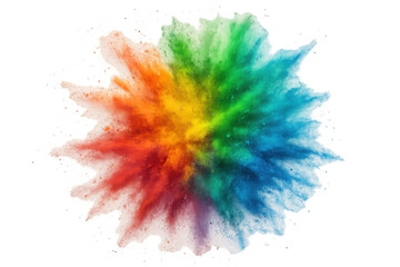 Poster - Colorful powder exploding, creating a vibrant spectrum on a transparent background, perfect for creative projects