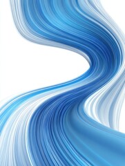 Poster - abstract blue wave curve lines designs on white background