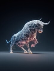 Poster - Abstract stock market bull trending chart concept image. Generative AI.