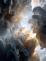 Poster - abstract voluminous light and white texture