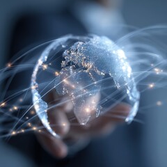 Poster - web banner for global connection in business , information and trade