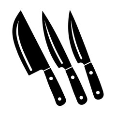kitchen knives vector icon silhouette illustration