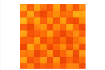 Fototapete - Transparent background featuring vibrant orange checkered pattern, creating energetic geometric design for bold visual impact in graphic projects