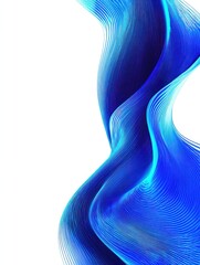 Poster - abstract blue wave curve lines designs on white background
