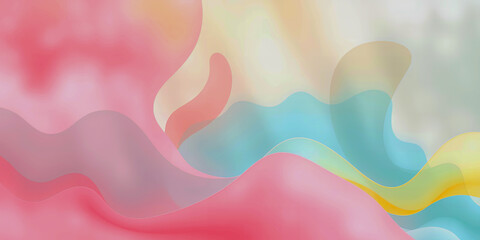 Poster - Abstract pastel watercolor background with flowing shapes and soft blended color transitions