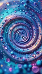 Fototapete - Colorful swirling pattern with bubbles creating a mesmerizing mobile wallpaper design