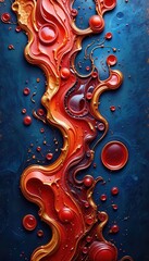 Poster - Vibrant abstract design of flowing colors with rich textures for mobile backgrounds
