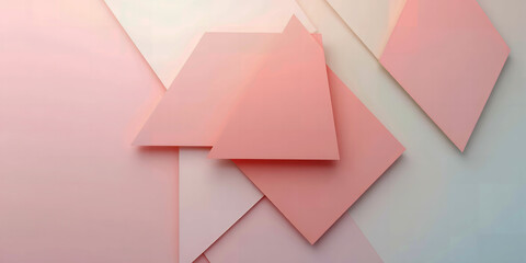 Poster - Abstract pastel background featuring geometric shapes in shades of pink and light beige tones