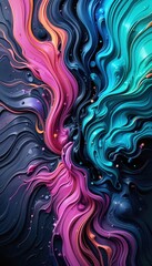 Poster - Colorful abstract swirls creating a vibrant background for mobile displays