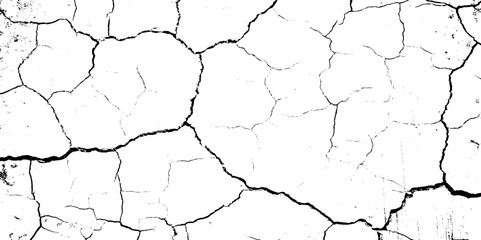 Aufkleber -  white surface with black cracks creating a textured abstract pattern design element.