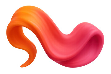 Fototapete - Fluid gradient brushstroke creating dynamic abstract silhouette against transparent backdrop