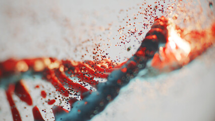 The DNA spiral, the movement of molecules in the microcosm, the evolution of life and the formation of the genetic code of living organisms, 3d concept